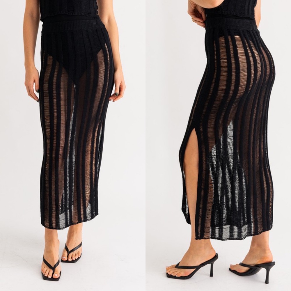 🦃24 HOUR SALE🦃Wild Child Black Ladder Sweater Top and Skirt Set - Picture 4 of 8